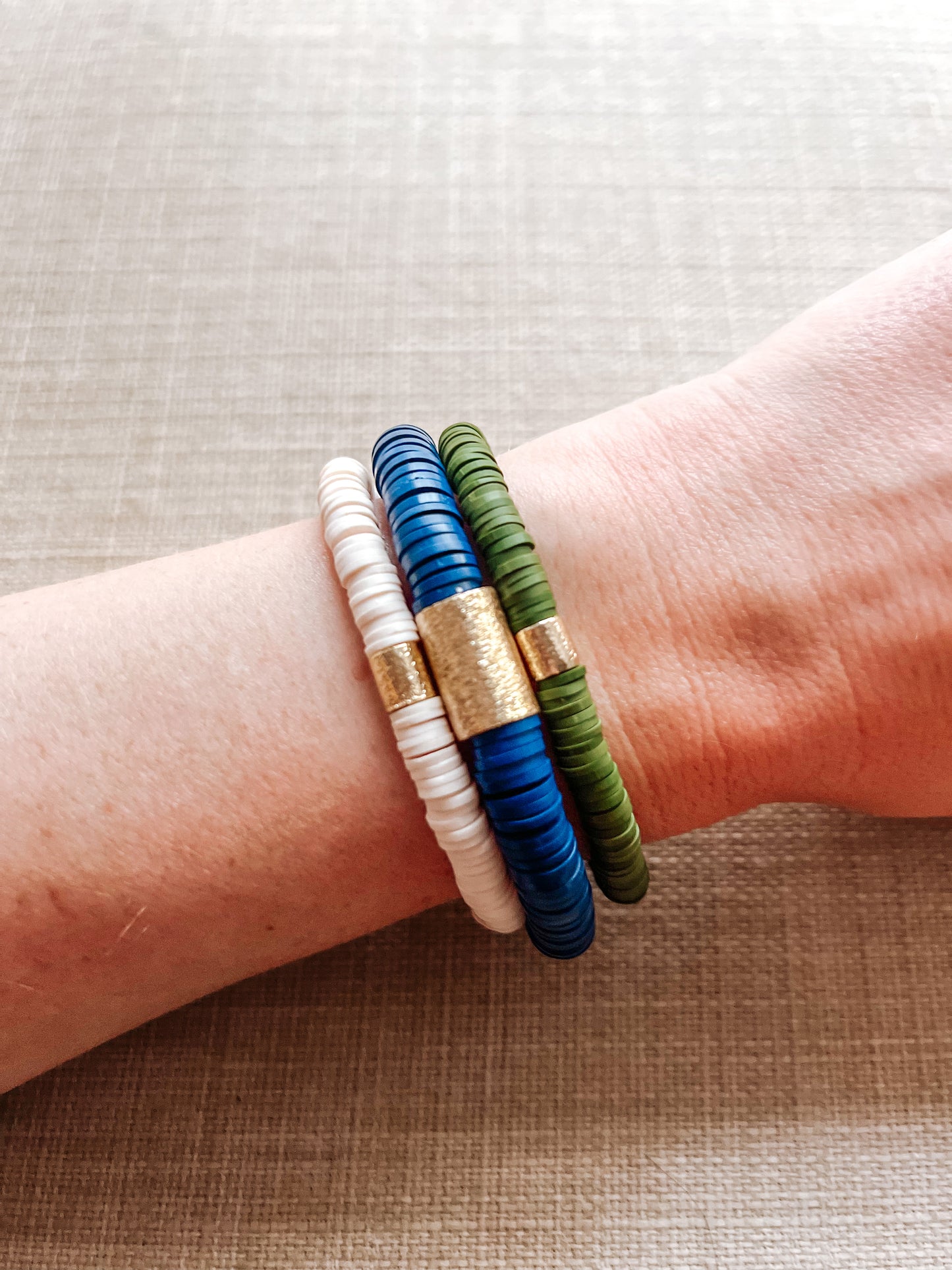 heishi clay bead bracelets