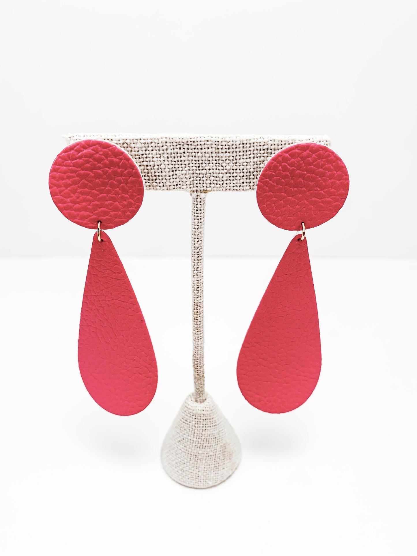 teardrop circle stud earrings