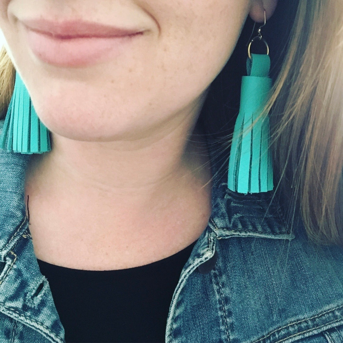 Chunky Leather Tassel Earrings