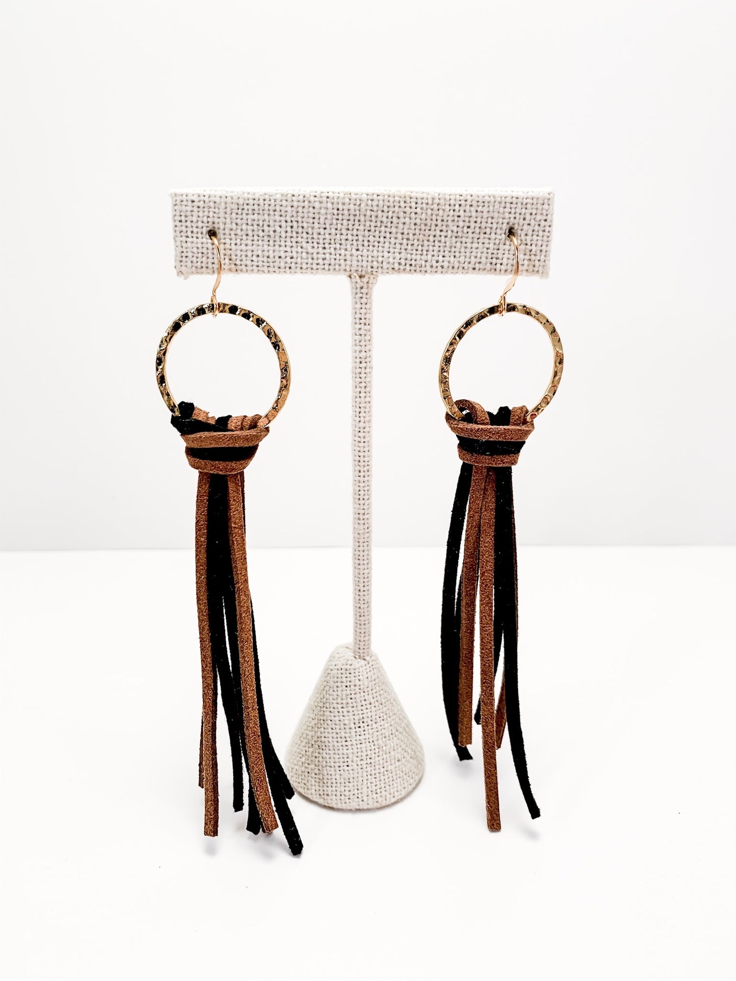 Leather knot earrings