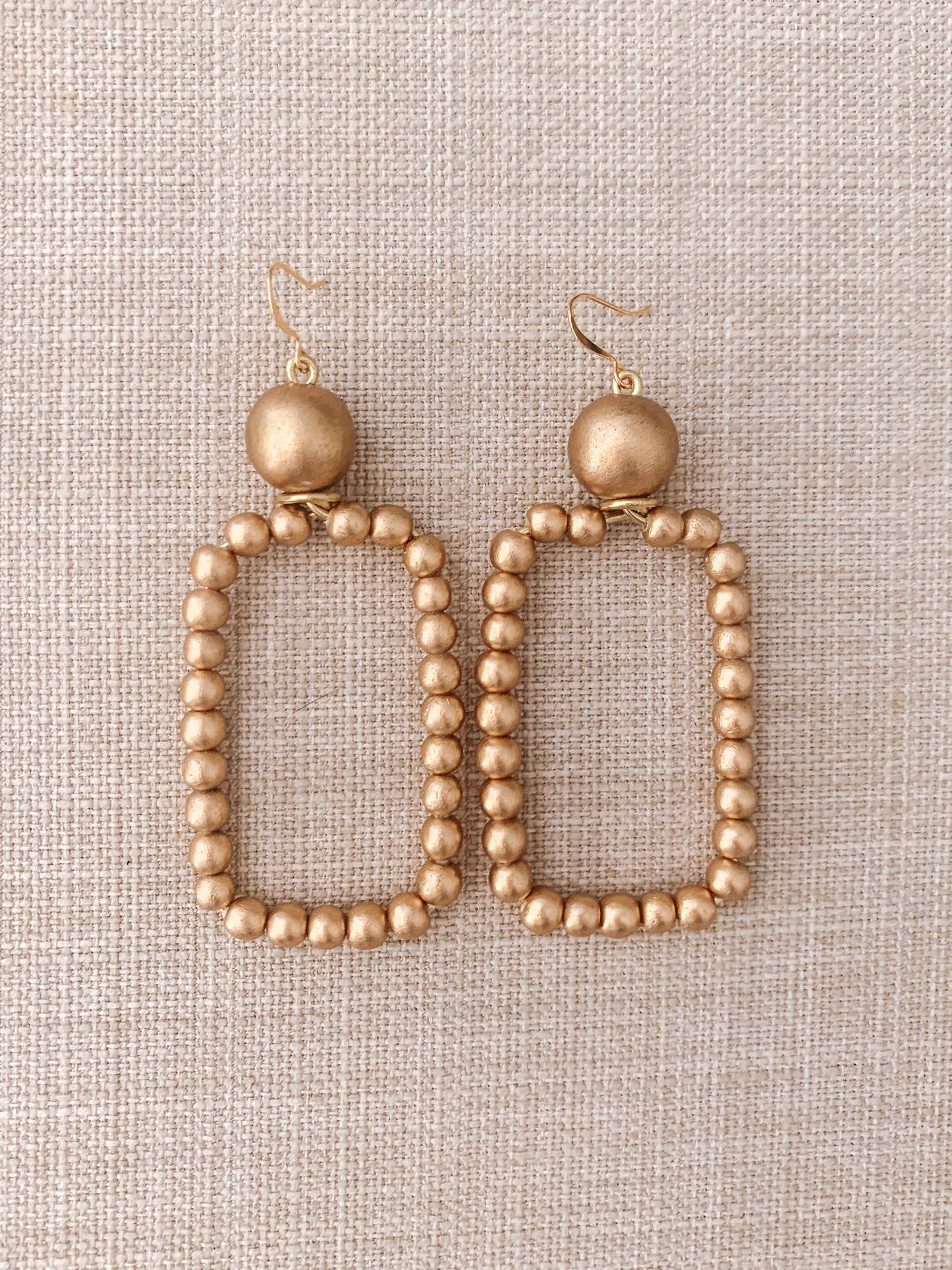 Beaded Rectangle Earrings
