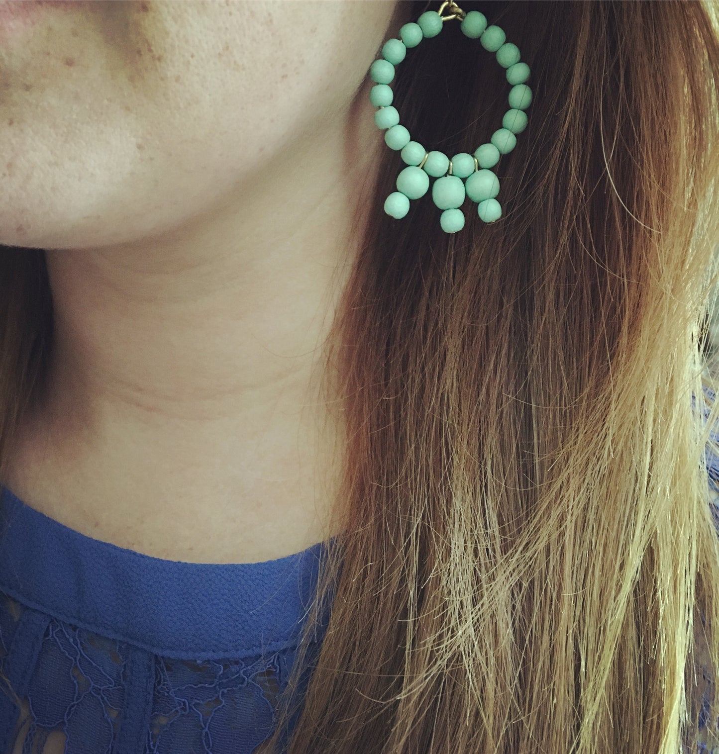 beaded hoop and drops