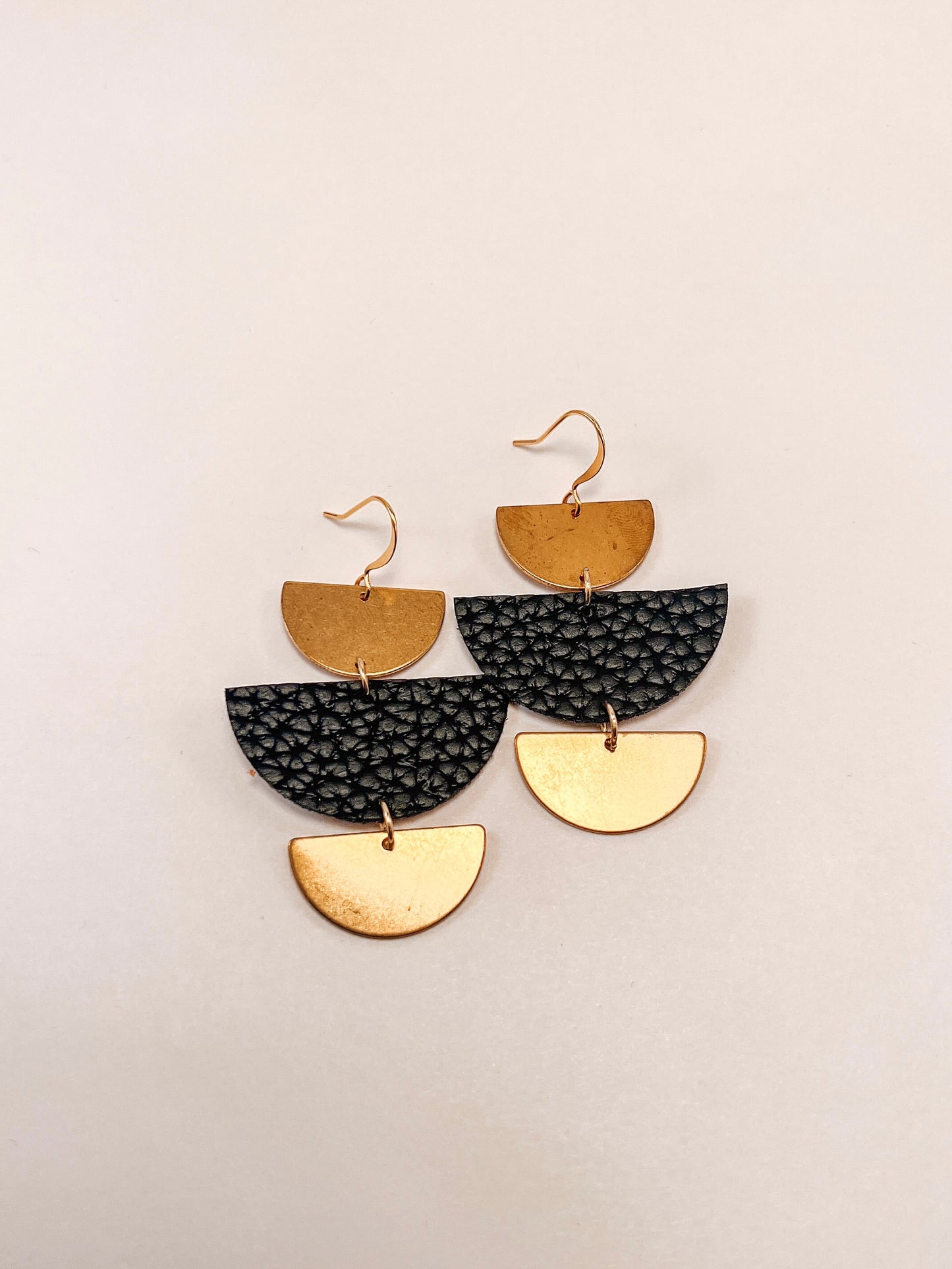 3 half moon earrings