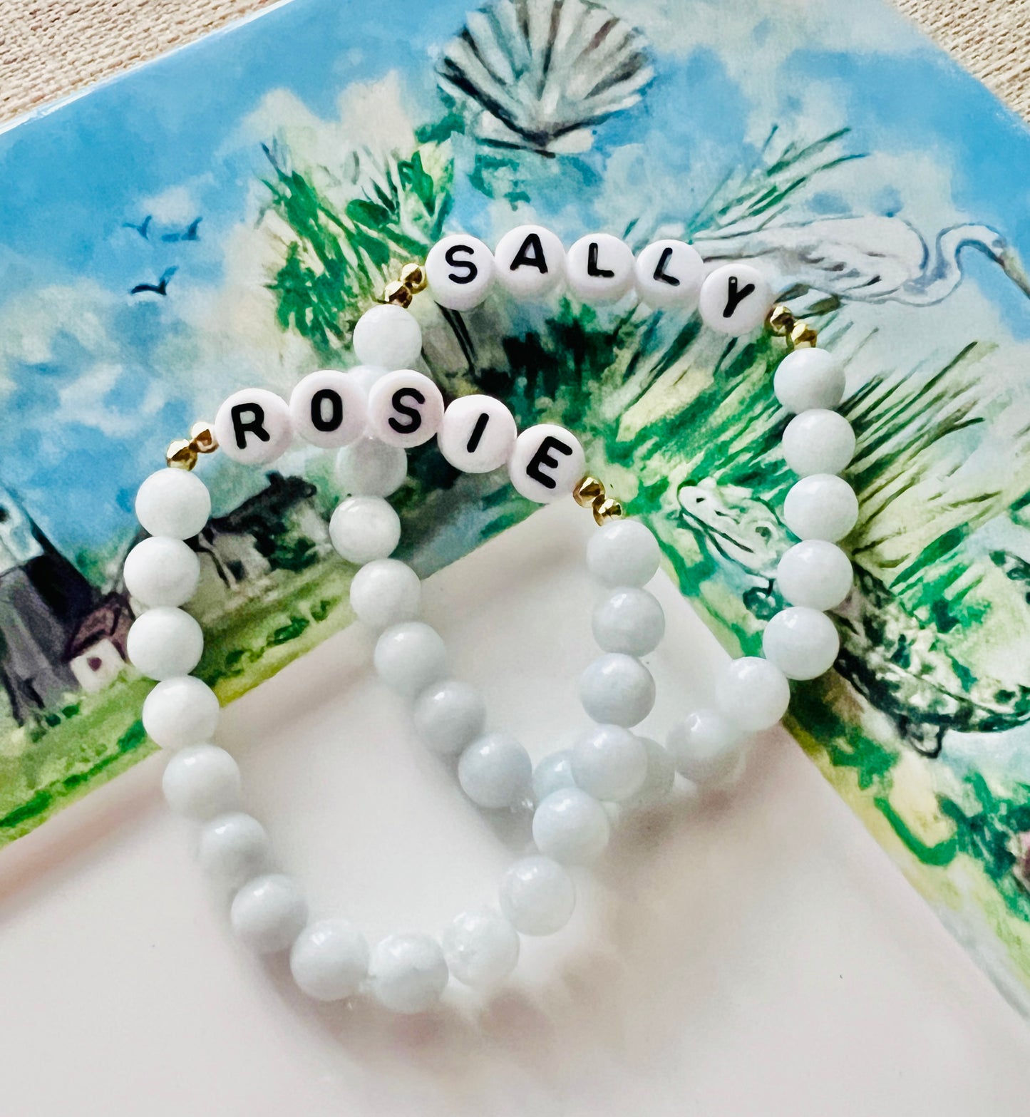 medium bead letter bracelet