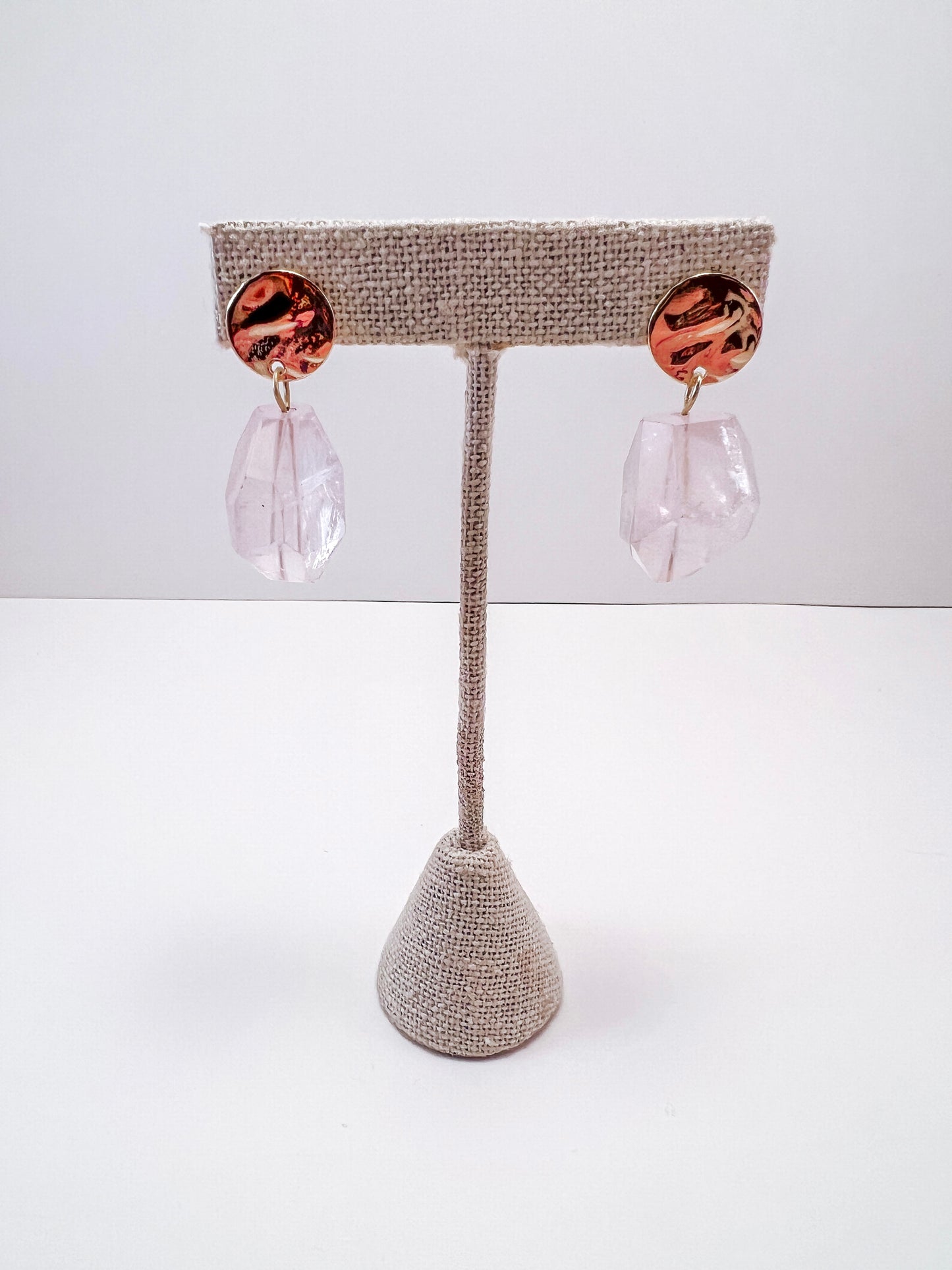 Hammered Stud Drop Earrings