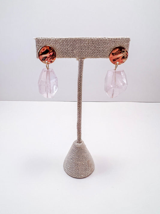 Hammered Stud Drop Earrings