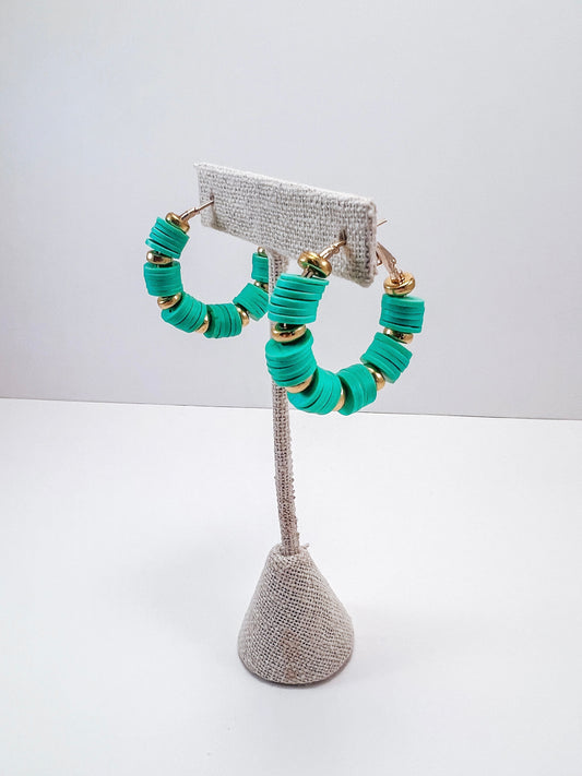 Heishi Hoops with Spacer