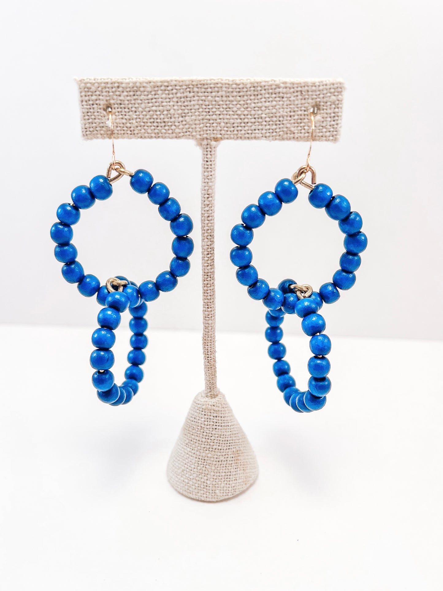 beaded double circle earrings