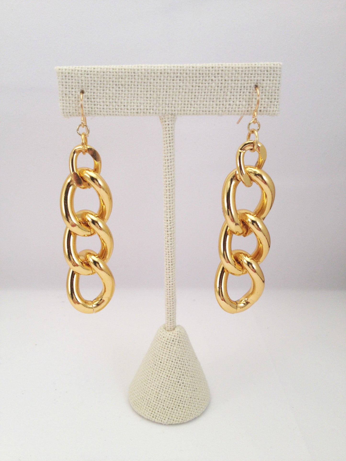 3 chaink link earrings