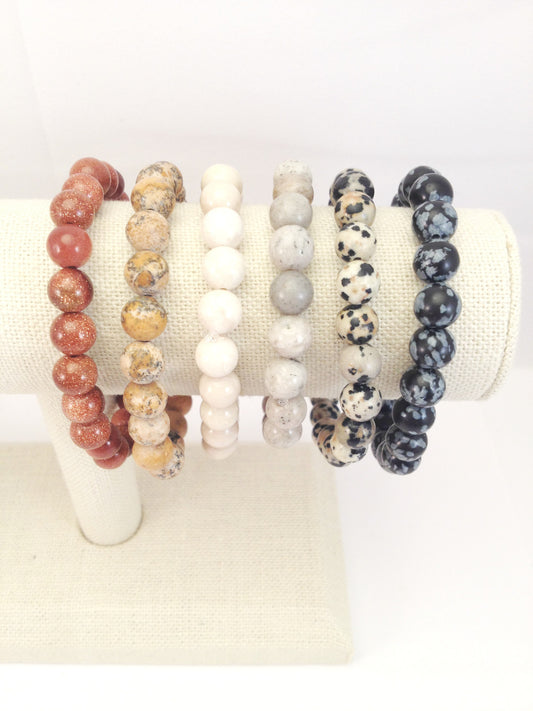 plain neutral stretch bracelets