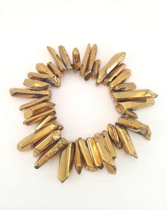 gold jagged spike bracelet