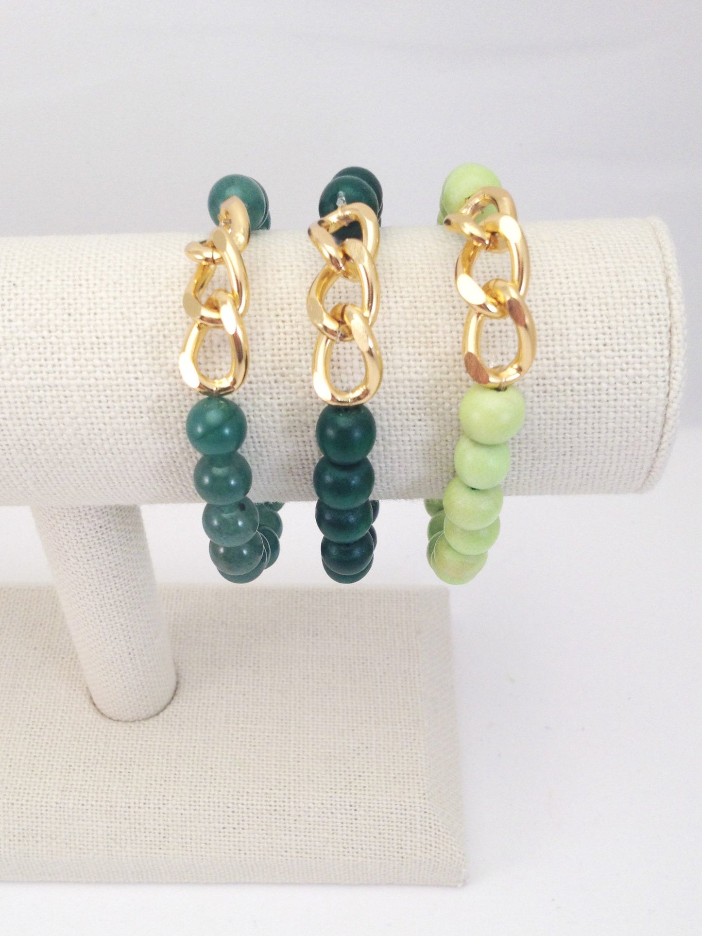 3 chain link stretch bracelet, small