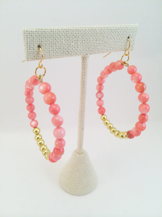 beaded gold hoops