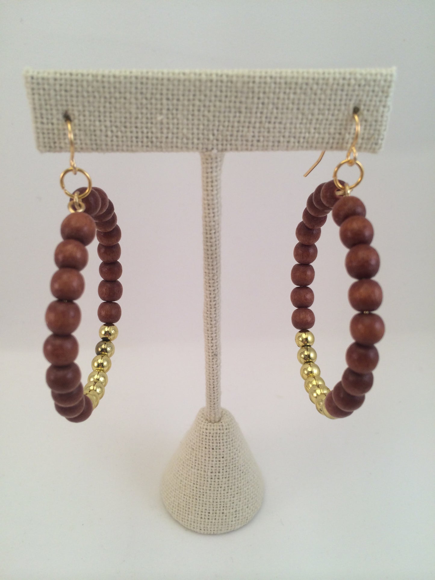 beaded gold hoops