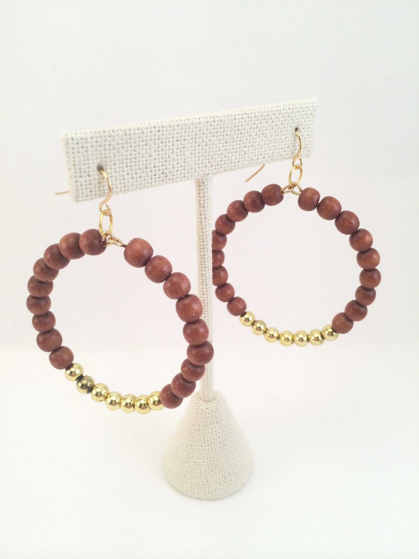 beaded gold hoops