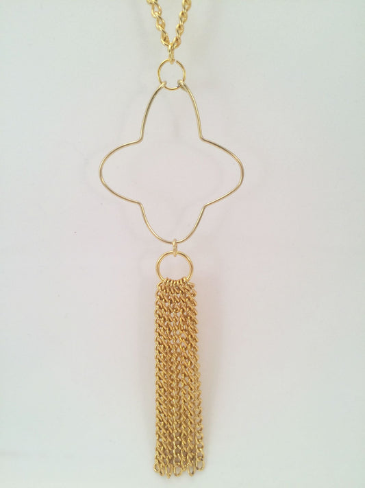 clover and tassel necklace