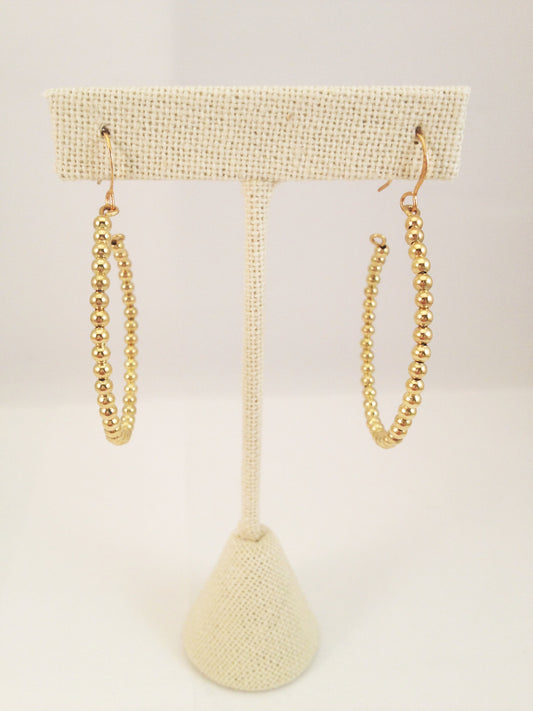 gold beaded hoops