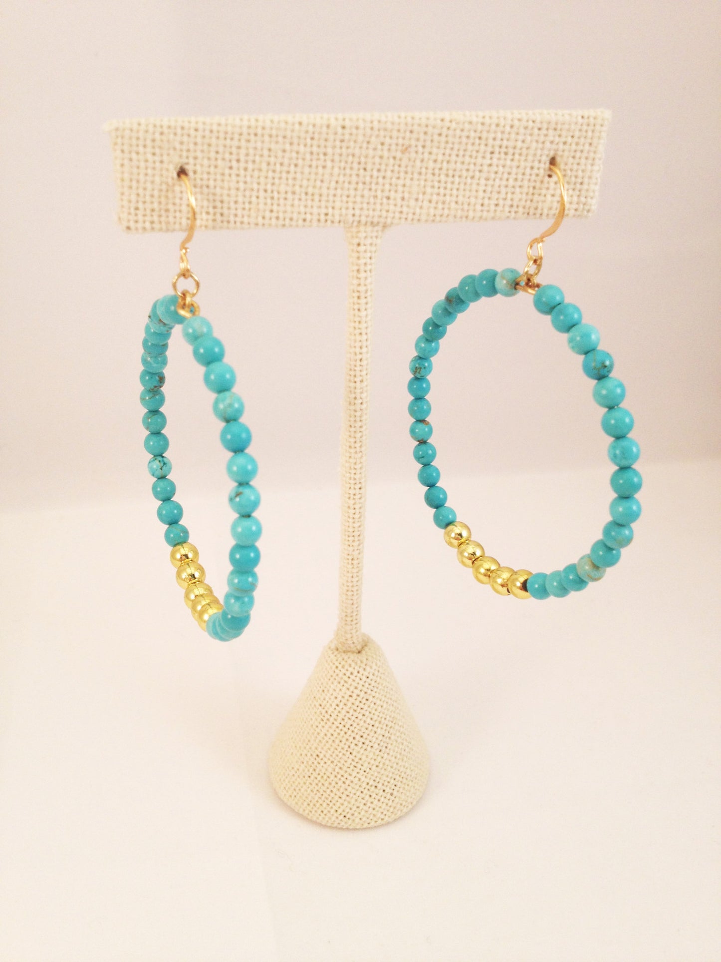 beaded gold hoops