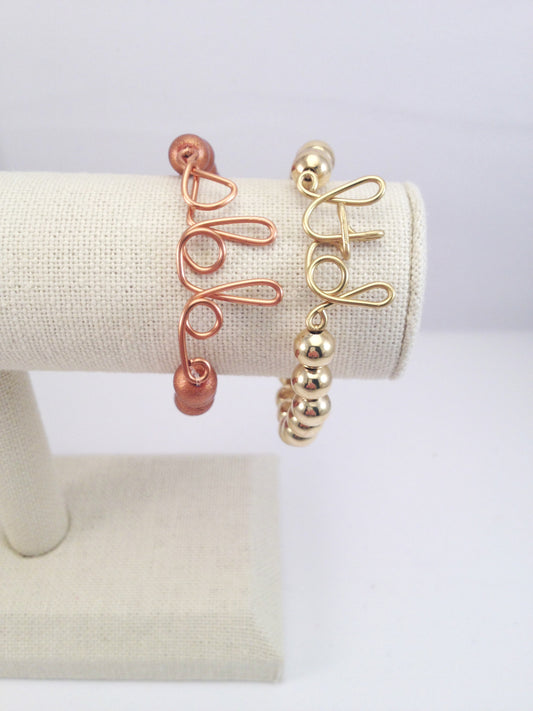 3 initial personalized stretch bracelet