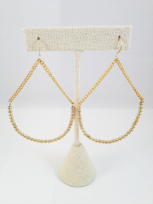 gold beaded half hoop