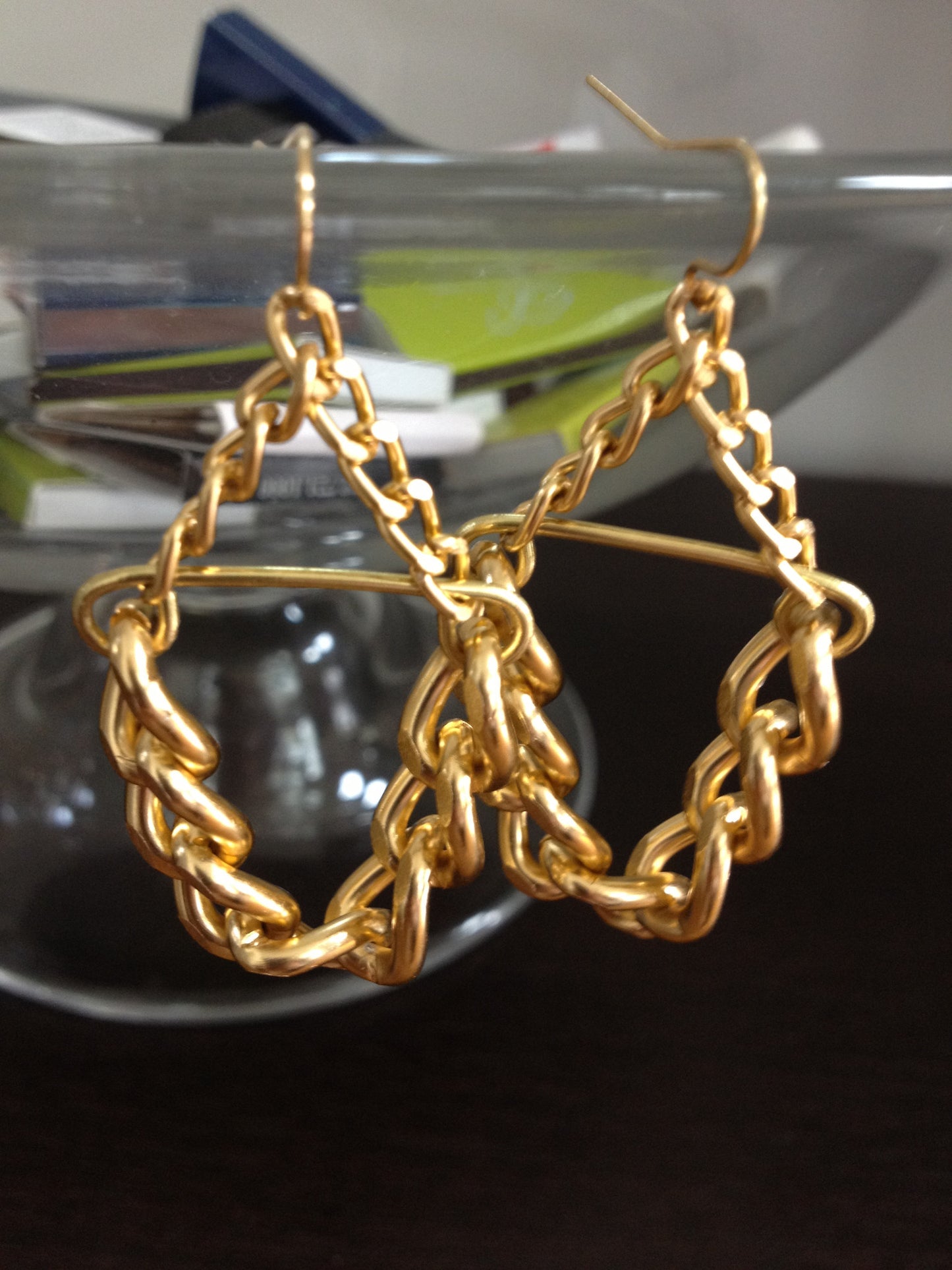 chain link earrings, small