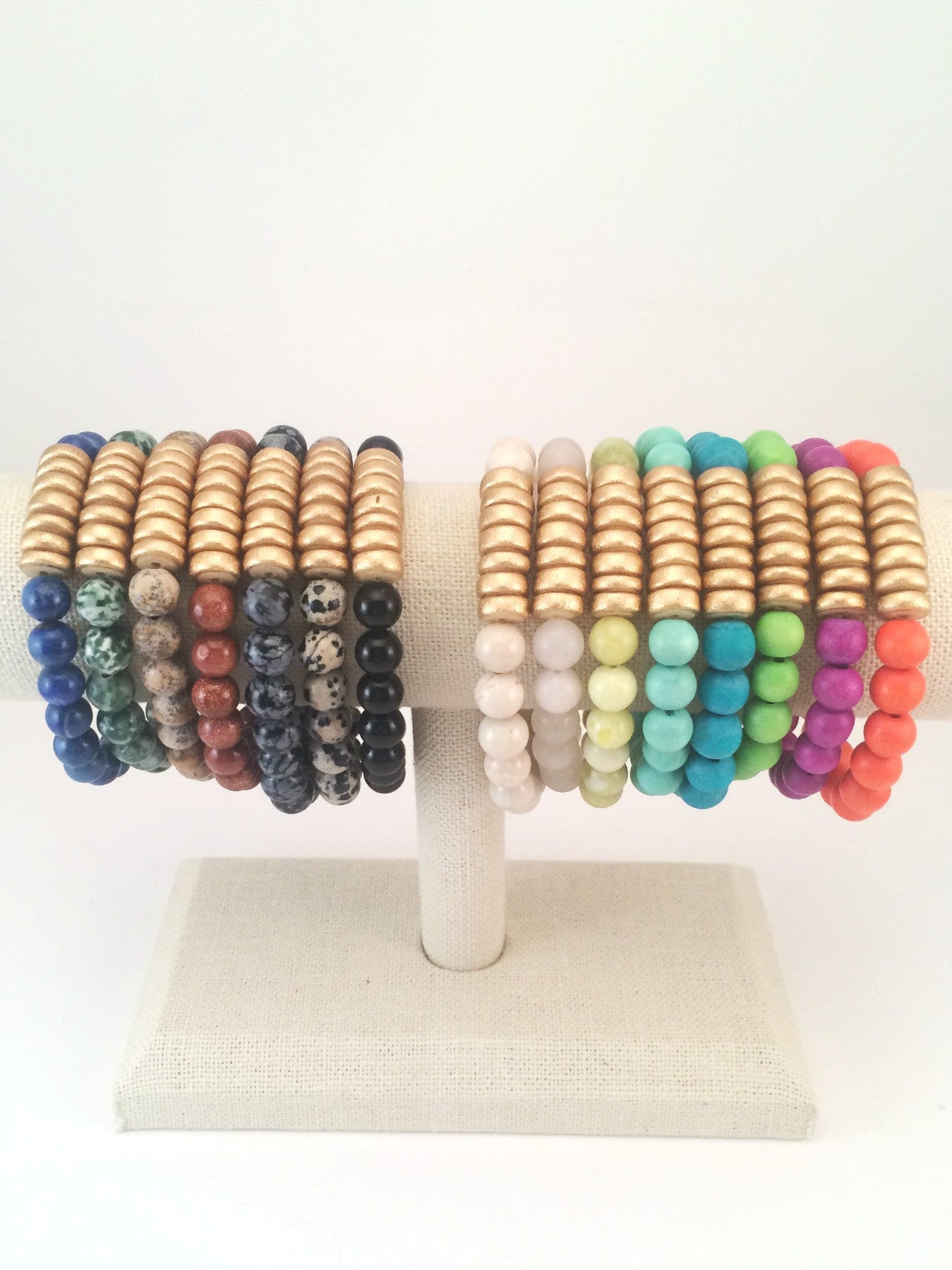 gold disc stretch bracelet