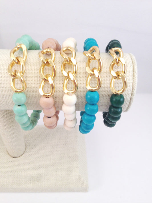 3 chain link stretch bracelet, small