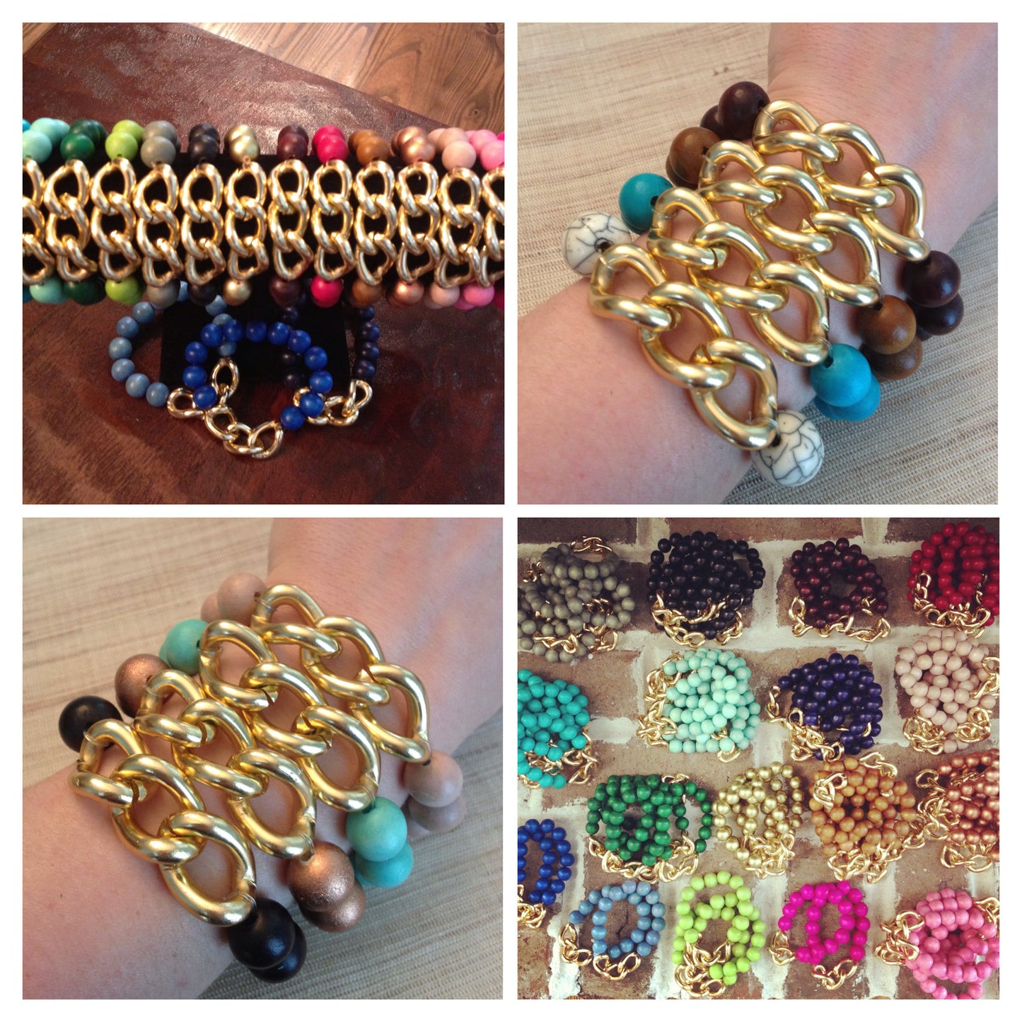 3 chain link stretch bracelet