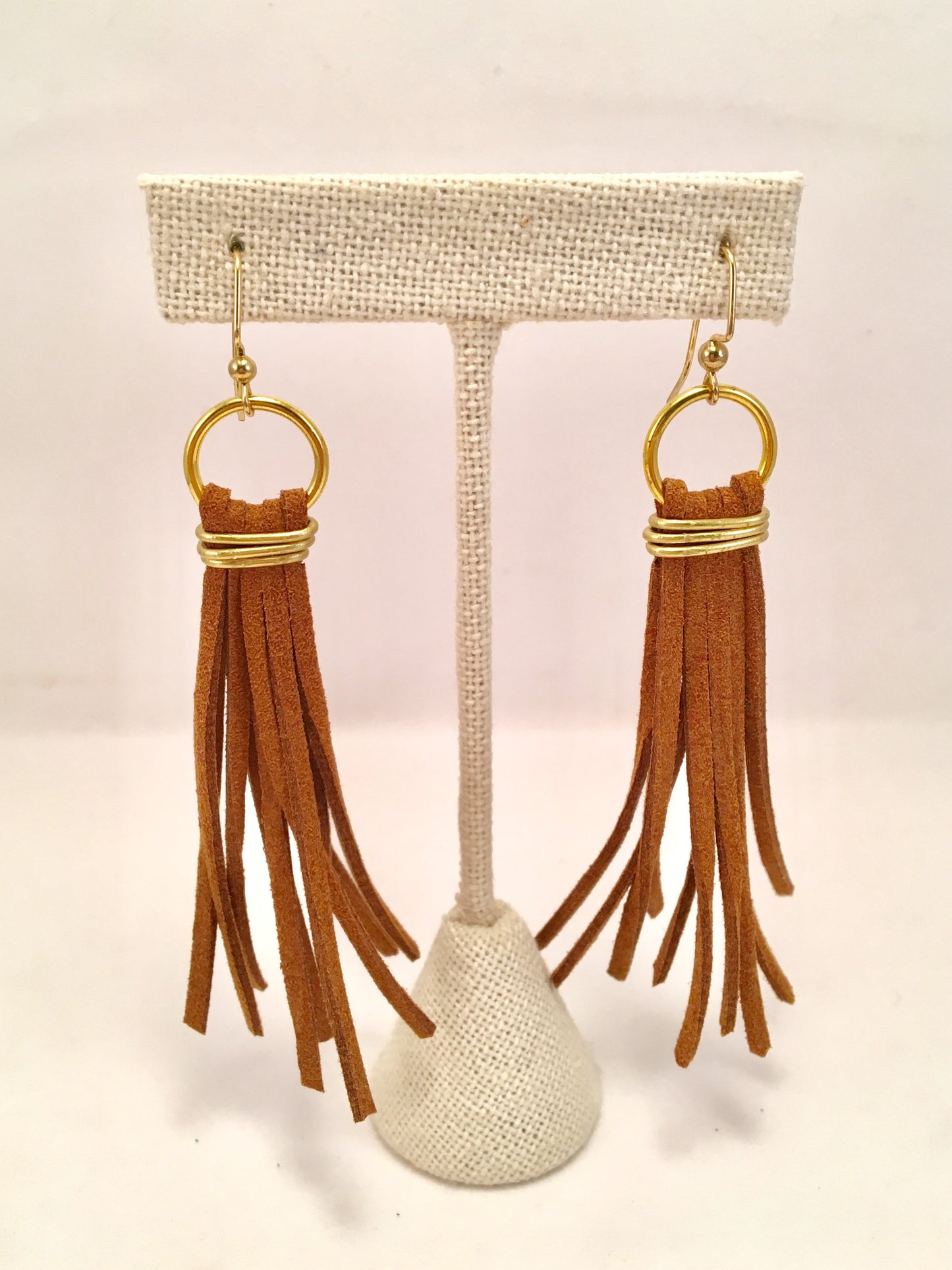 leather tassel earrings