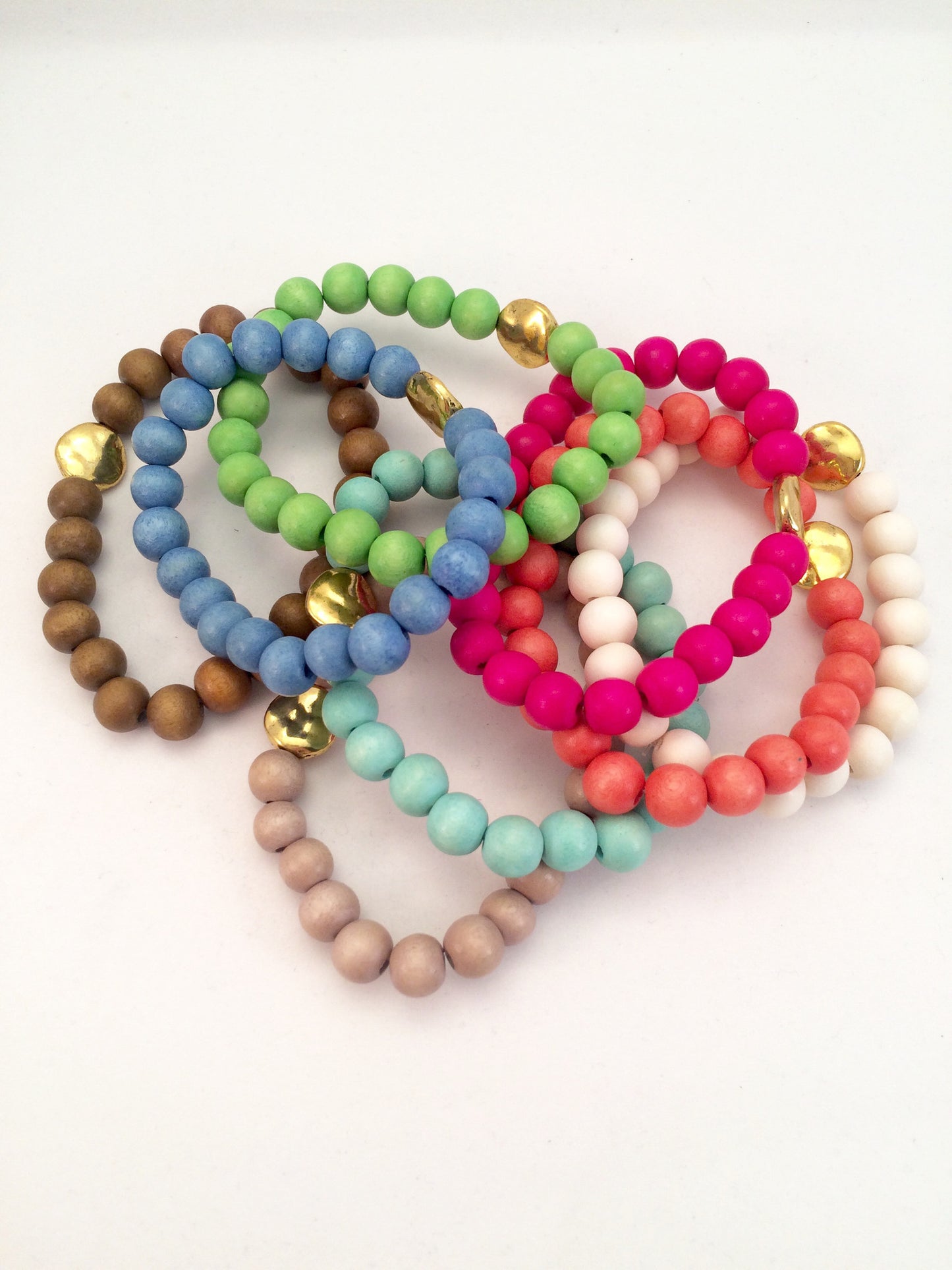 hammered disc stretch bracelet