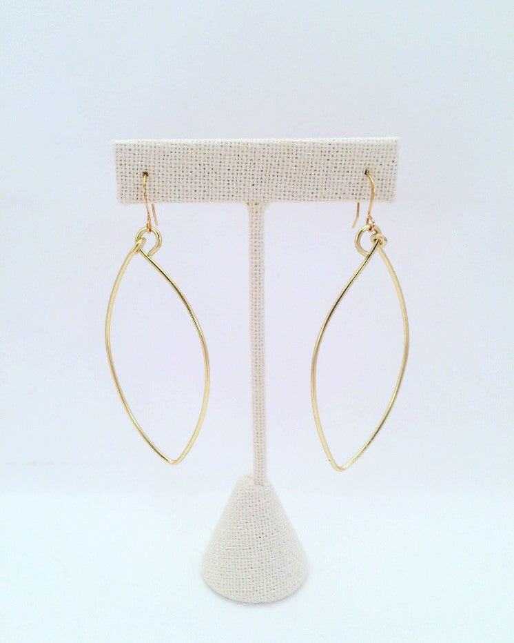 pointed oval earrings