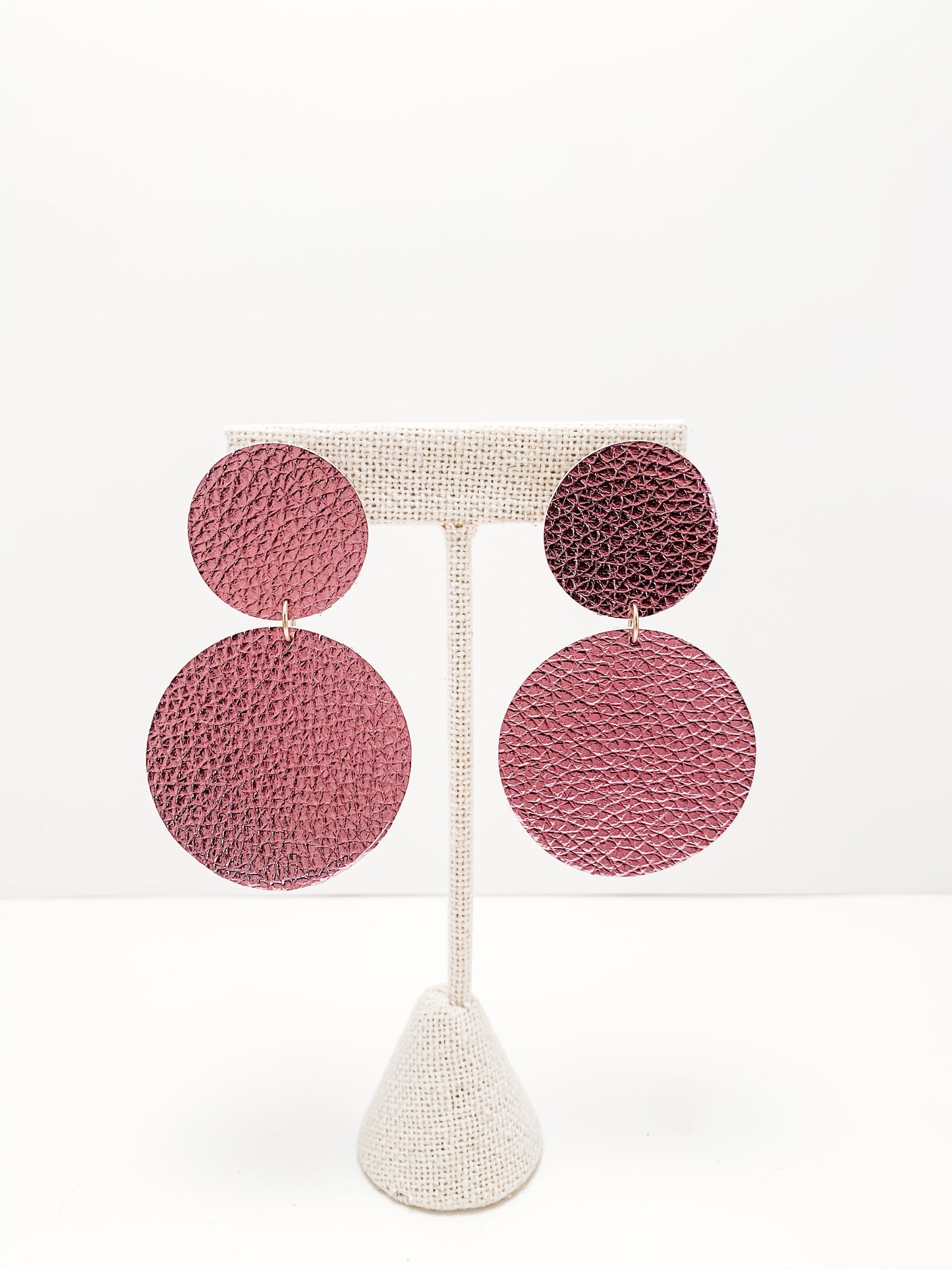double circle stud earrings