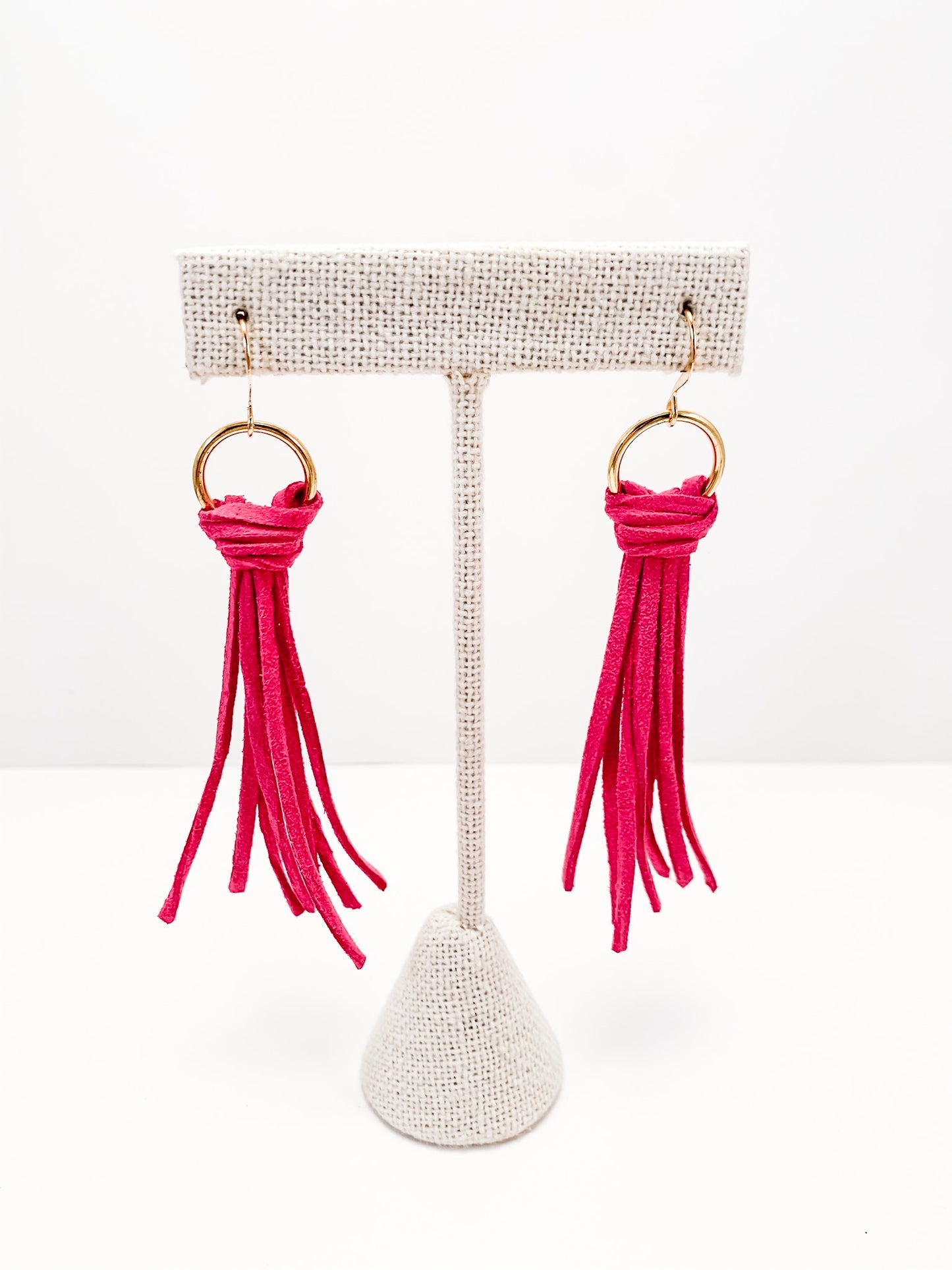 Leather knot earrings