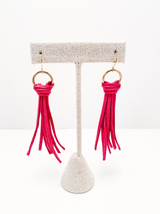 Leather knot earrings