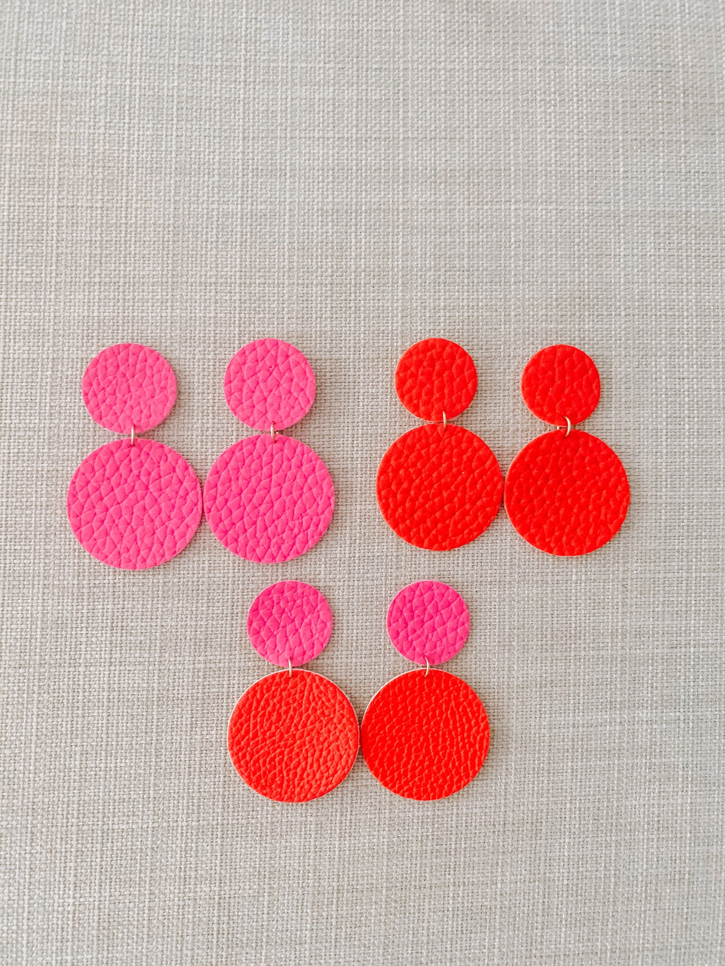 double circle stud earrings