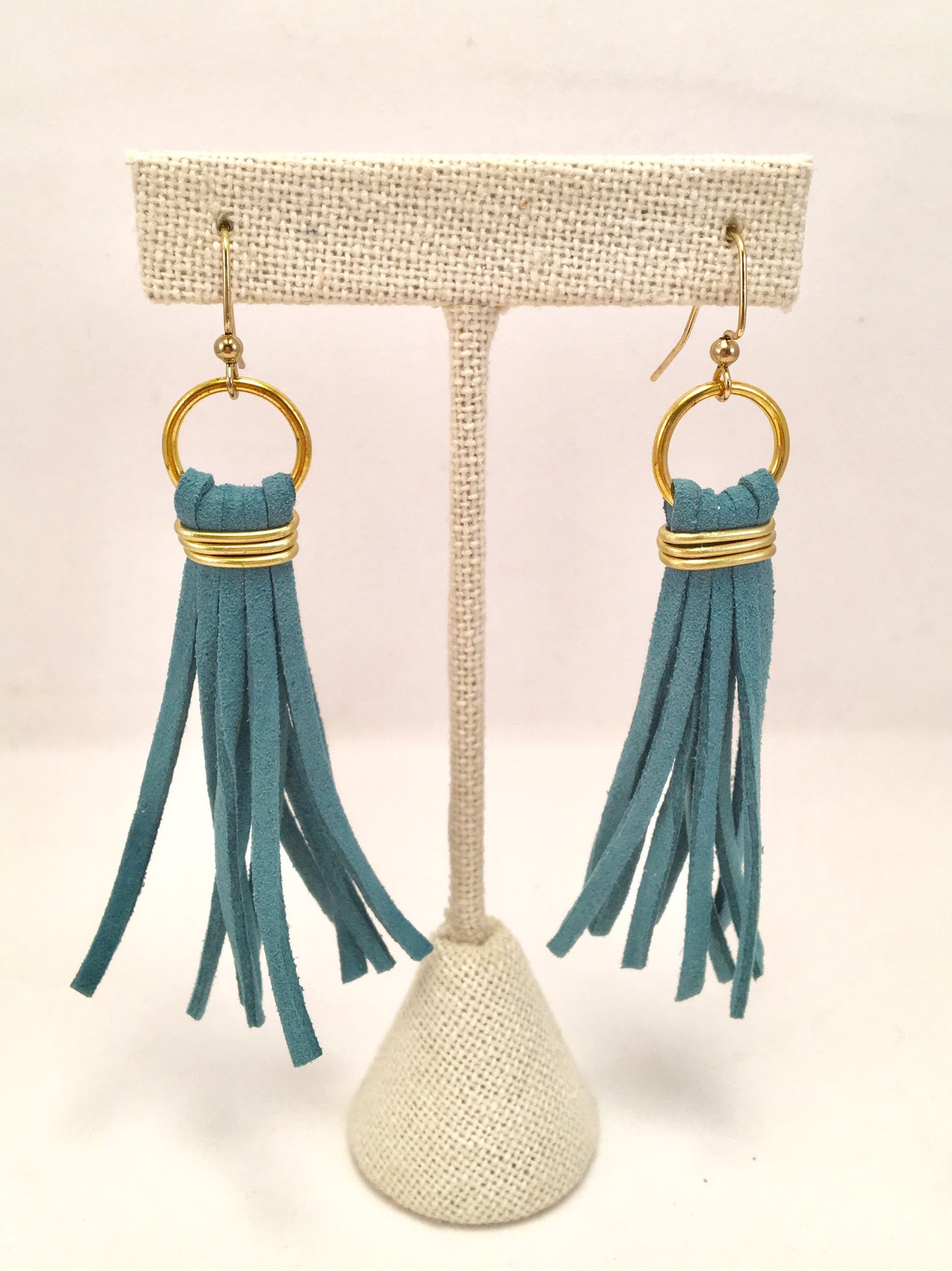 leather tassel earrings