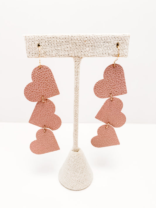 Heart 3 Stack Earrings