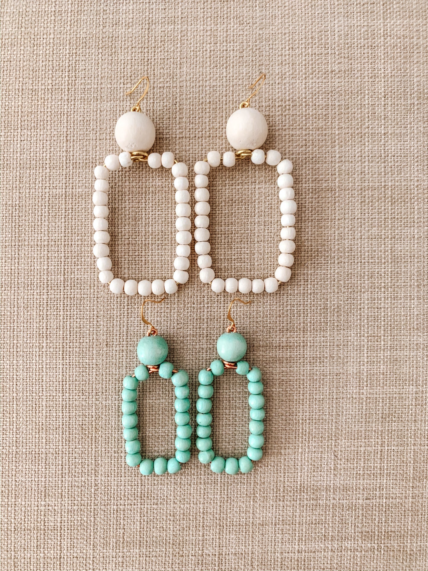 Beaded Rectangle Earrings