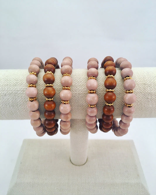 gold spacer stretch bracelet