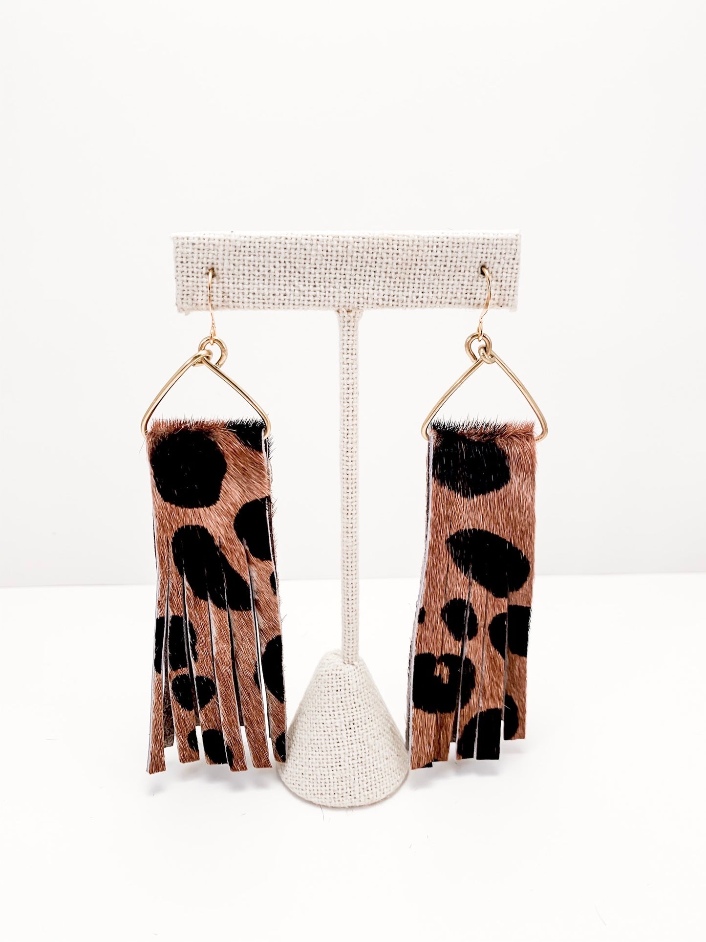 Leopard Fringe Earrings