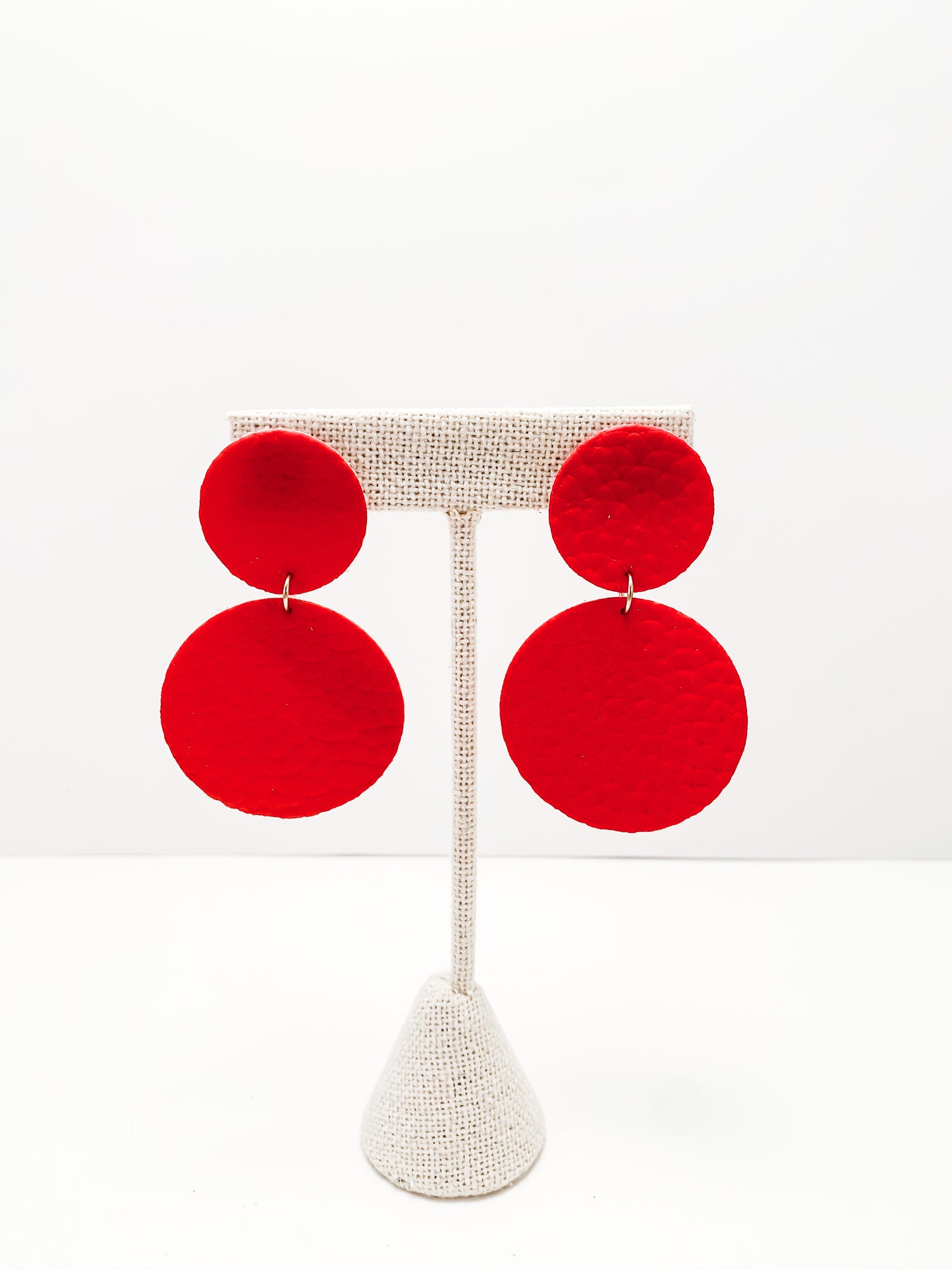 double circle stud earrings