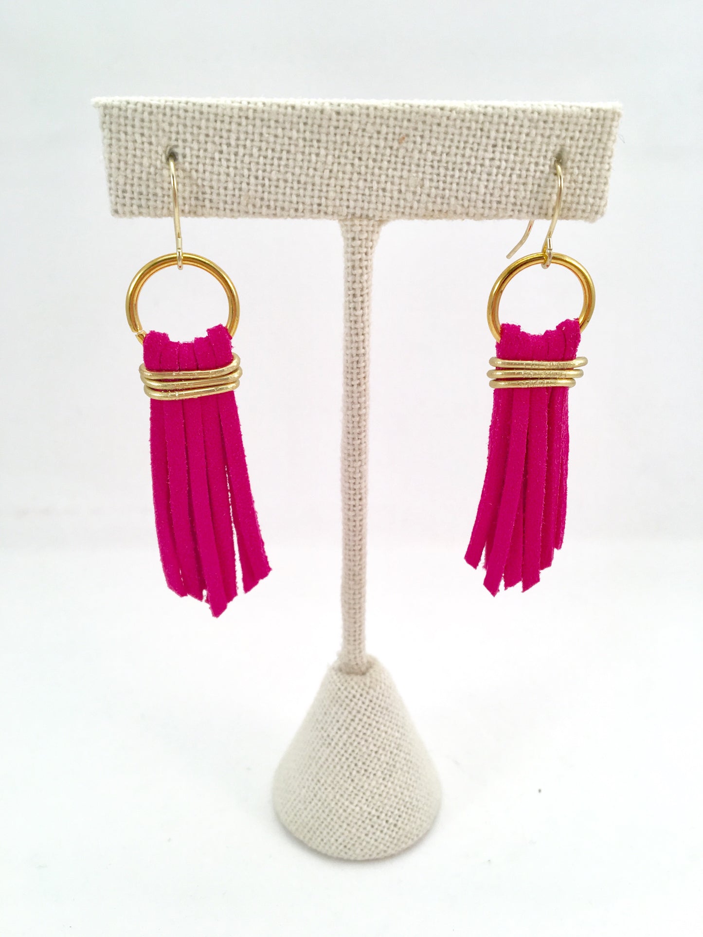 leather tassel earrings