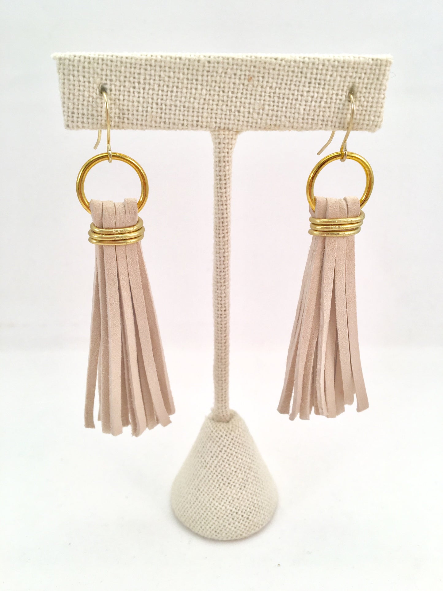 leather tassel earrings