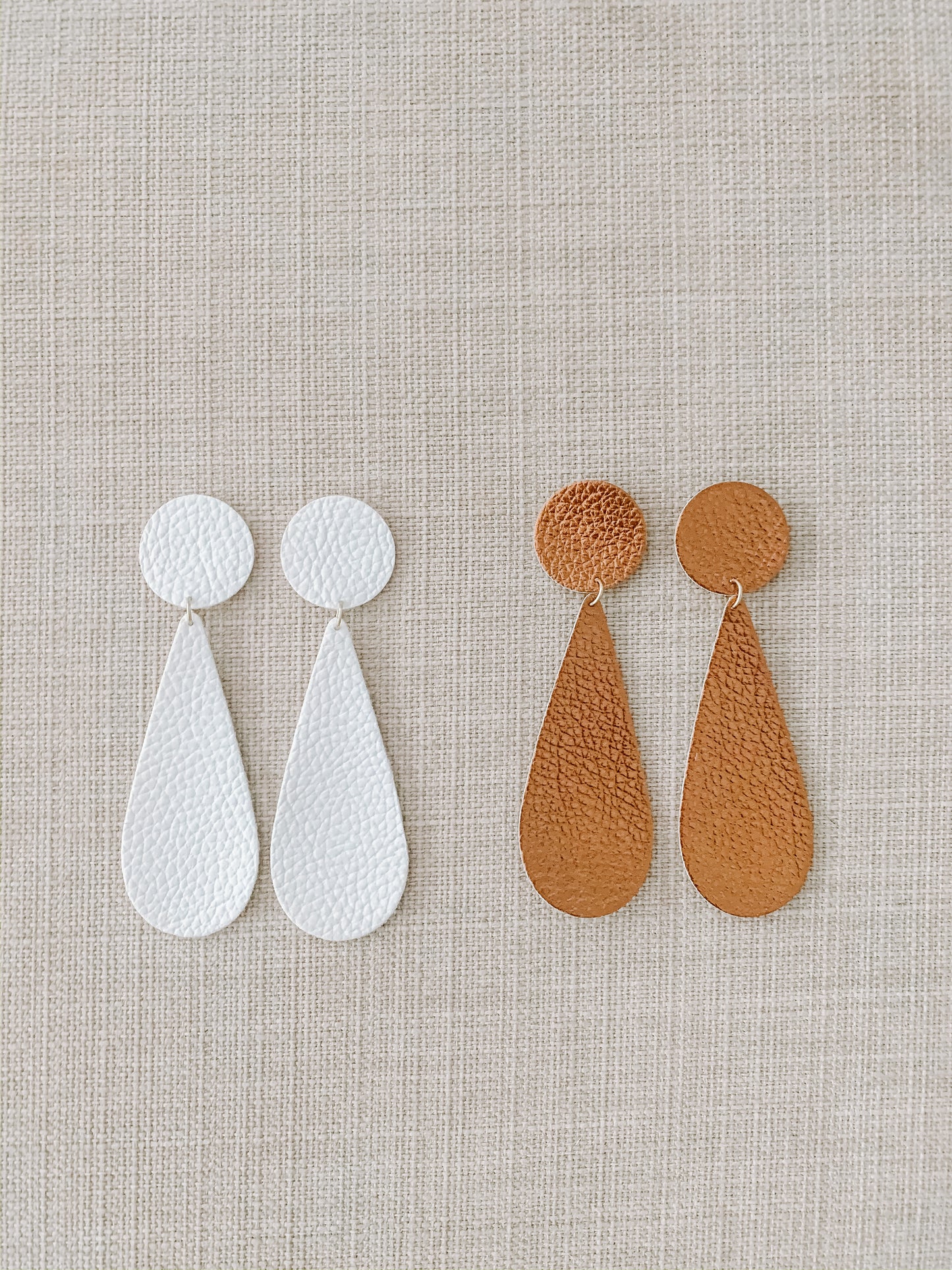 teardrop circle stud earrings