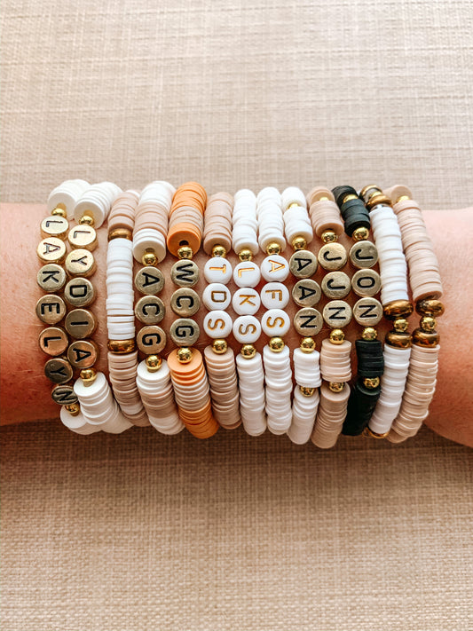 heishi clay bead bracelets