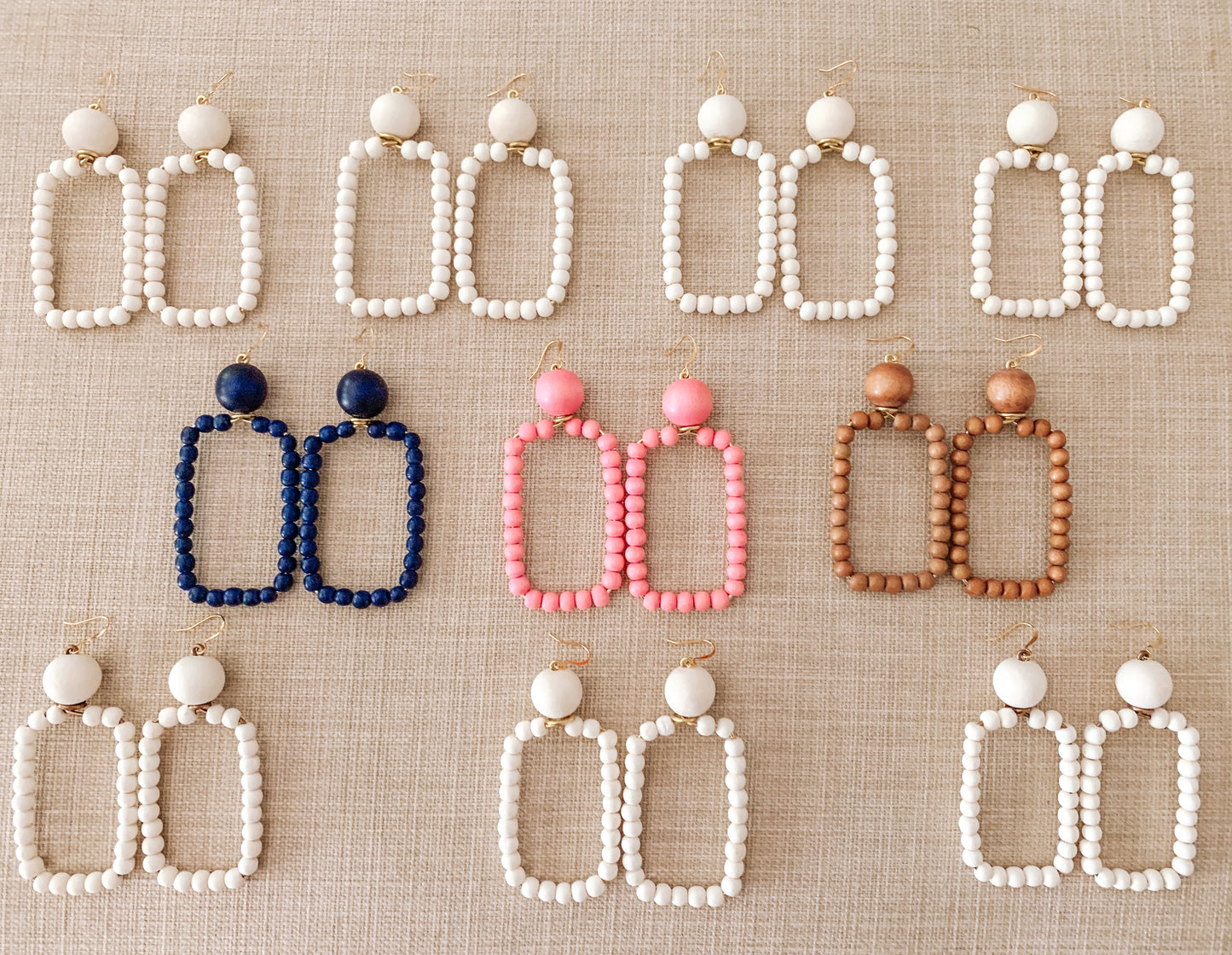 Beaded Rectangle Earrings