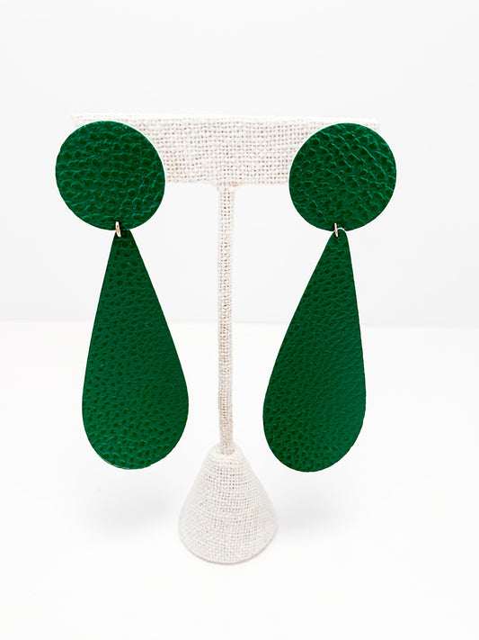 teardrop circle stud earrings