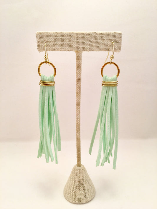 leather tassel earrings