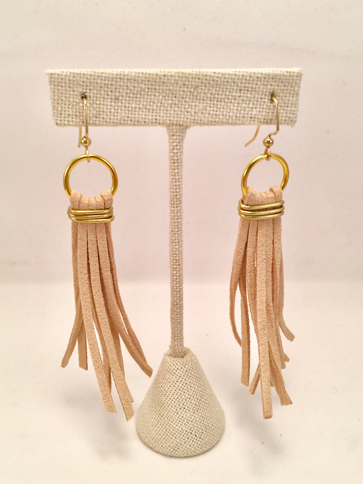 leather tassel earrings