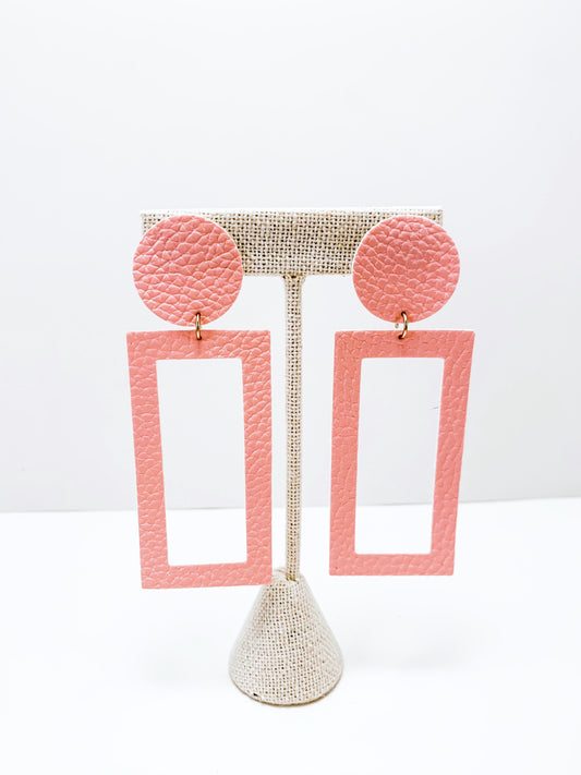Leather Rectangle Earrings